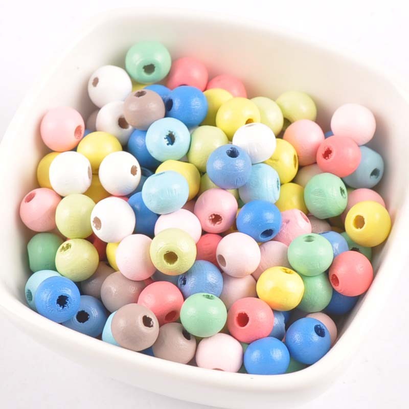 Wood Bead Color Accessories DIY Material